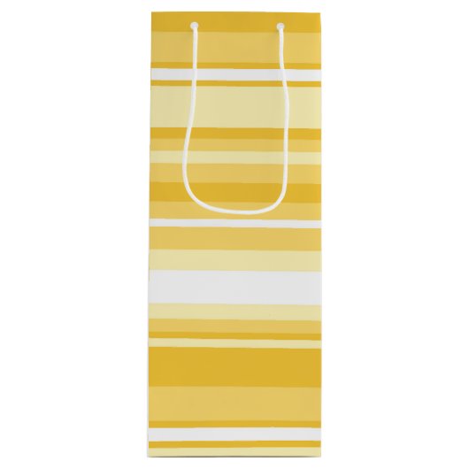 Gele strepen wijn cadeautas (Voorkant)