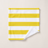 Gele strepen, witte strepen, gestreept patroon bad handdoek (Wasdoekje)