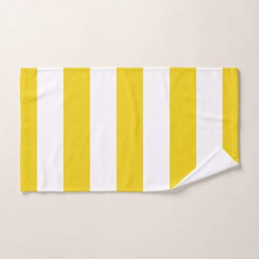 Gele strepen, witte strepen, gestreept patroon bad handdoek (Handdoek)