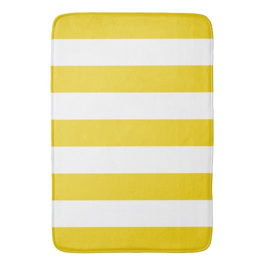 Gele strepen, witte strepen, gestreept patroon badmat (Voorkant Verticaal)