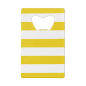 Gele strepen, witte strepen, gestreept patroon creditkaart flessenopener (Voorkant)