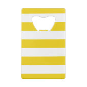 Gele strepen, witte strepen, gestreept patroon creditkaart flessenopener (Achterkant)