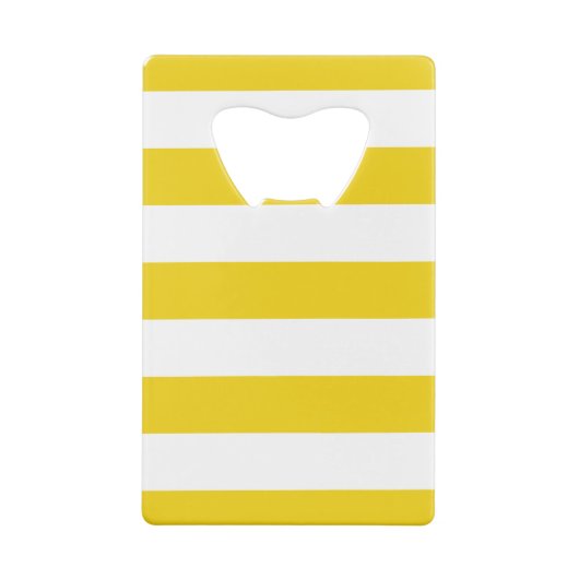 Gele strepen, witte strepen, gestreept patroon creditkaart flessenopener (Achterkant)