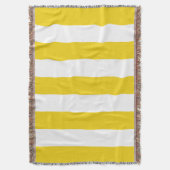 Gele strepen, witte strepen, gestreept patroon deken (Voorkant Verticaal)