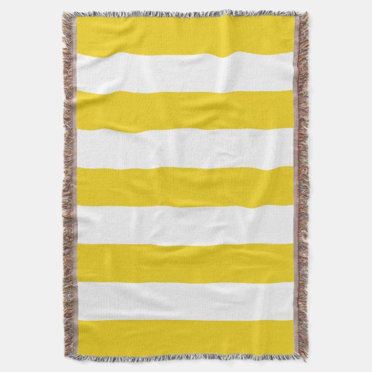 Gele strepen, witte strepen, gestreept patroon deken (Voorkant Verticaal)