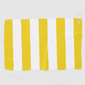 Gele strepen, witte strepen, gestreept patroon golfhanddoek (Horizontaal)