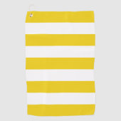Gele strepen, witte strepen, gestreept patroon golfhanddoek (Voorkant)