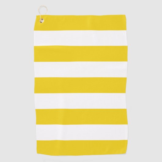 Gele strepen, witte strepen, gestreept patroon golfhanddoek (Voorkant)