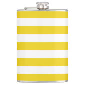 Gele strepen, witte strepen, gestreept patroon heupfles (Voorkant)