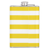 Gele strepen, witte strepen, gestreept patroon heupfles (Achterkant)