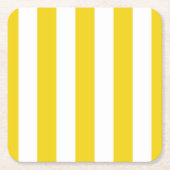 Gele strepen, witte strepen, gestreept patroon kartonnen onderzetters (Voorkant)