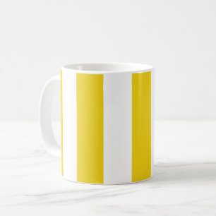 Gele strepen, witte strepen, gestreept patroon koffiemok