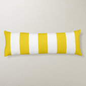 Gele strepen, witte strepen, gestreept patroon lichaamskussen (Achterkant)