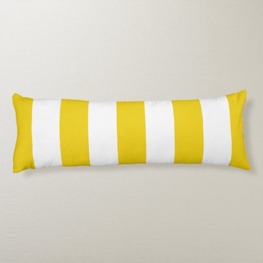 Gele strepen, witte strepen, gestreept patroon lichaamskussen (Achterkant)