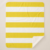 Gele strepen, witte strepen, gestreept patroon sherpa deken (Voorkant)