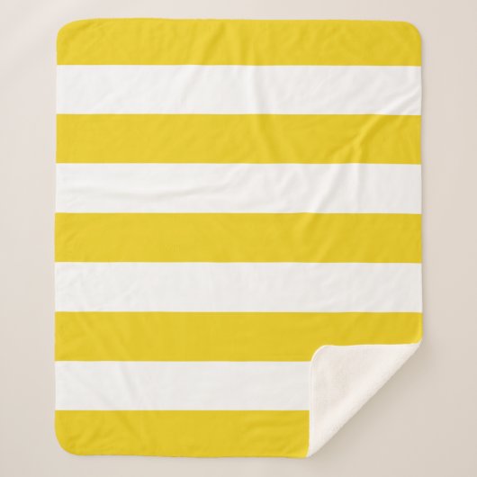 Gele strepen, witte strepen, gestreept patroon sherpa deken (Voorkant)