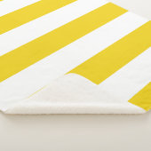 Gele strepen, witte strepen, gestreept patroon sherpa deken (3/4)