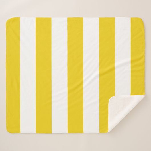 Gele strepen, witte strepen, gestreept patroon sherpa deken (Voorkant (horizontaal))