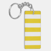 Gele strepen, witte strepen, gestreept patroon sleutelhanger (Voorkant Links)
