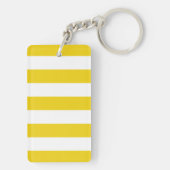 Gele strepen, witte strepen, gestreept patroon sleutelhanger (achterkant)