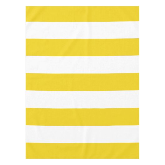 Gele strepen, witte strepen, gestreept patroon tafelkleed (Voorkant)