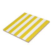 Gele strepen, witte strepen, gestreept patroon tegeltje (Zijkant)