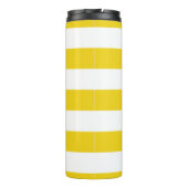 Gele strepen, witte strepen, gestreept patroon thermosbeker (Achterkant)