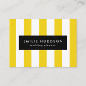 Gele strepen, witte strepen, gestreept patroon visitekaartje (Voorkant)