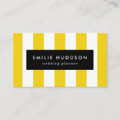 Gele strepen, witte strepen, gestreept patroon visitekaartje (Voorkant)
