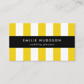 Gele strepen, witte strepen, gestreept patroon visitekaartje (Voorkant)