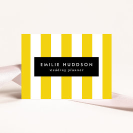 Gele strepen, witte strepen, gestreept patroon visitekaartje