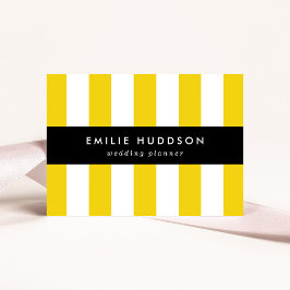 Gele strepen, witte strepen, gestreept patroon visitekaartje