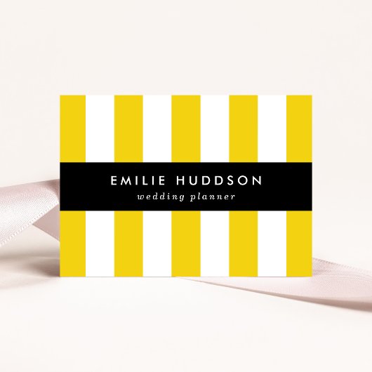 Gele strepen, witte strepen, gestreept patroon visitekaartje