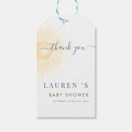 Gele Strepen Zon Neutrale Baby Shower Bedankt Cadeaulabel