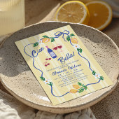 Gele strip Ciao Bella Vrijgezellenfeest Kaart