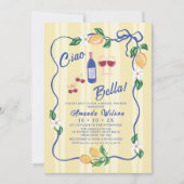 Gele strip Ciao Bella Vrijgezellenfeest Kaart (Voorkant)