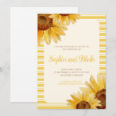 Gele Striped Sunflower Weddenschap Kaart (Voorkant / Achterkant)