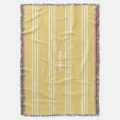 Gele Stripes aangepast monogram deken (Voorkant Verticaal)