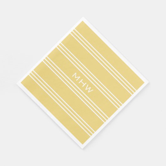 Gele stripes, aangepast monogram, luiers servet (Hoek)