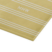Gele stripes, aangepaste monogram snijplaten snijplank (Hoek)