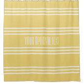 Gele stripes Aangepaste tekst douchegordijn (Voorkant)
