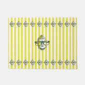 Gele Stripes Boeddha Vrede Deurmat (Voorkant)