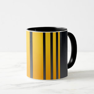 Gele stripes op donkergrijze achtergrondkleding mok