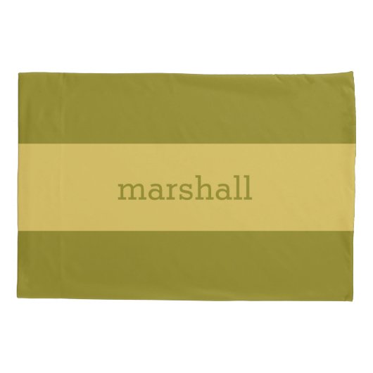 Gele stripes op om het even welk Monogram van de D Kussensloop (Achterkant)