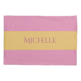 Gele stripes op om het even welk Monogram van de D Kussensloop