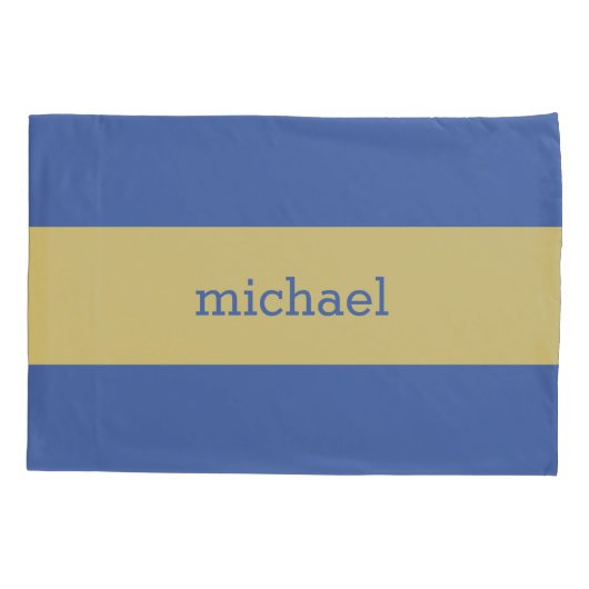 Gele stripes op om het even welk Monogram van de D Kussensloop (Achterkant)