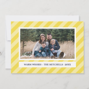 Gele STRIPES TIJDLOOS CUSTOM Holiday Foto Feestdagenkaart
