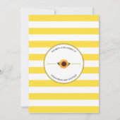 Gele Stripes Zonnebloemen Baby shower van goudbloe Kaart (Achterkant)