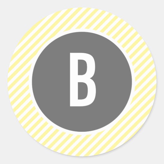 Gele Stripesonogram Ronde Sticker (Voorkant)