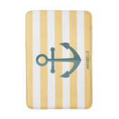 Gele strips en blauwe anker badmat (Voorkant Verticaal)